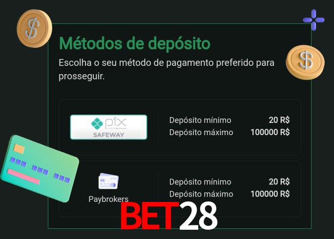 O cassino Bet28 oferece uma grande variedade de métodos de pagamento